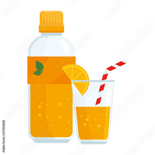 juices of orange, in white background vector illustration design