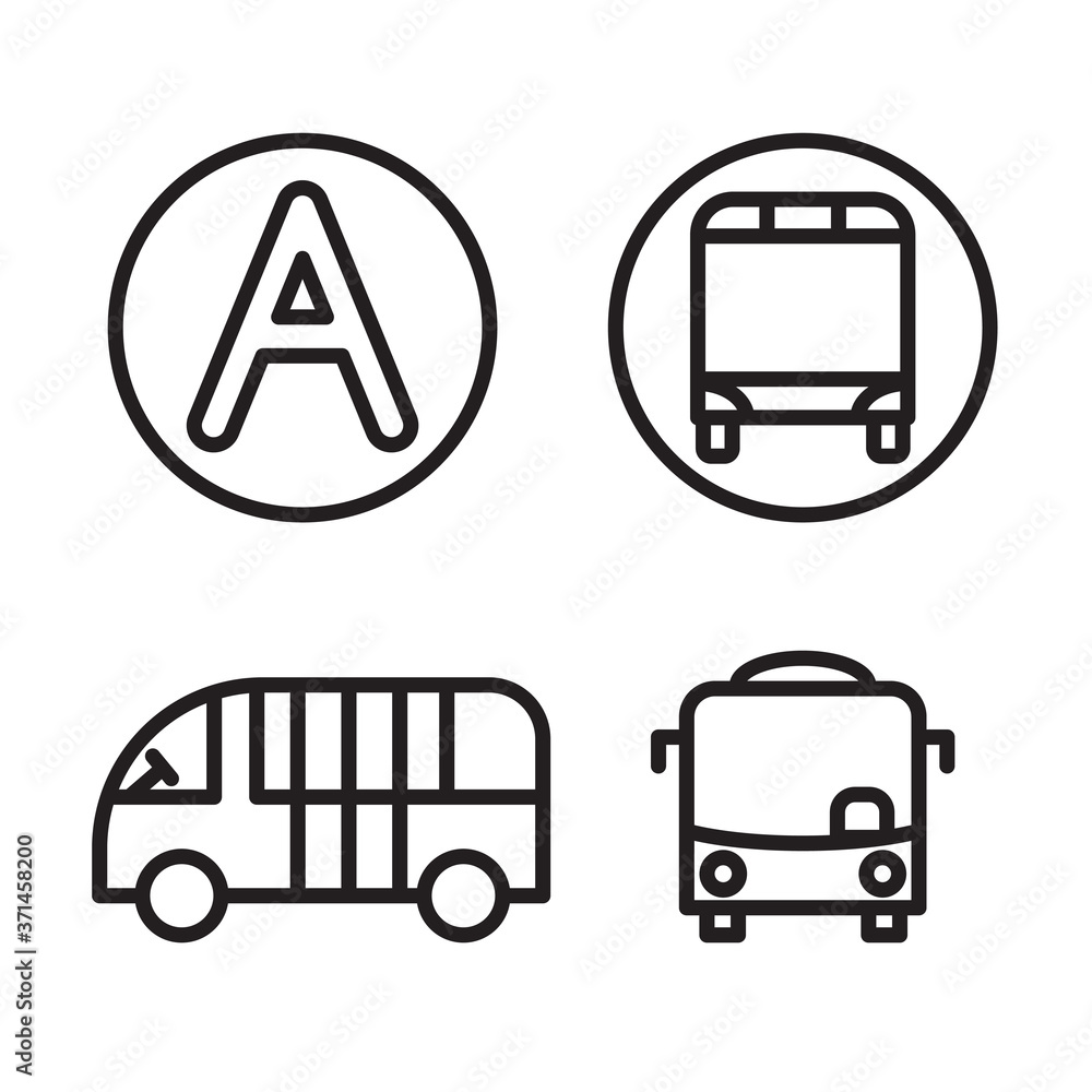 set of bus stop icon - vector illustration