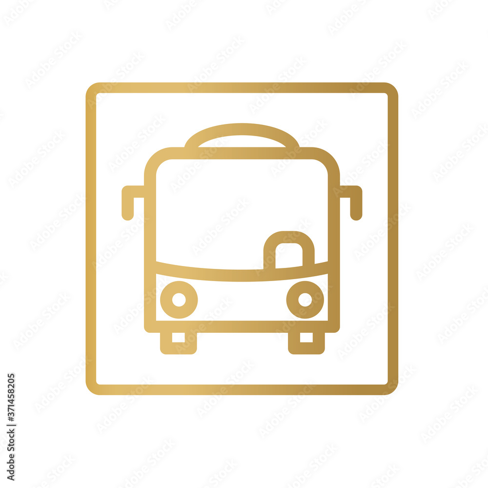golden bus stop icon - vector illustration golden bus stop icon - vector illustration
