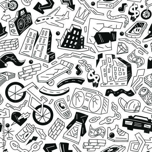city life - seamless vector background