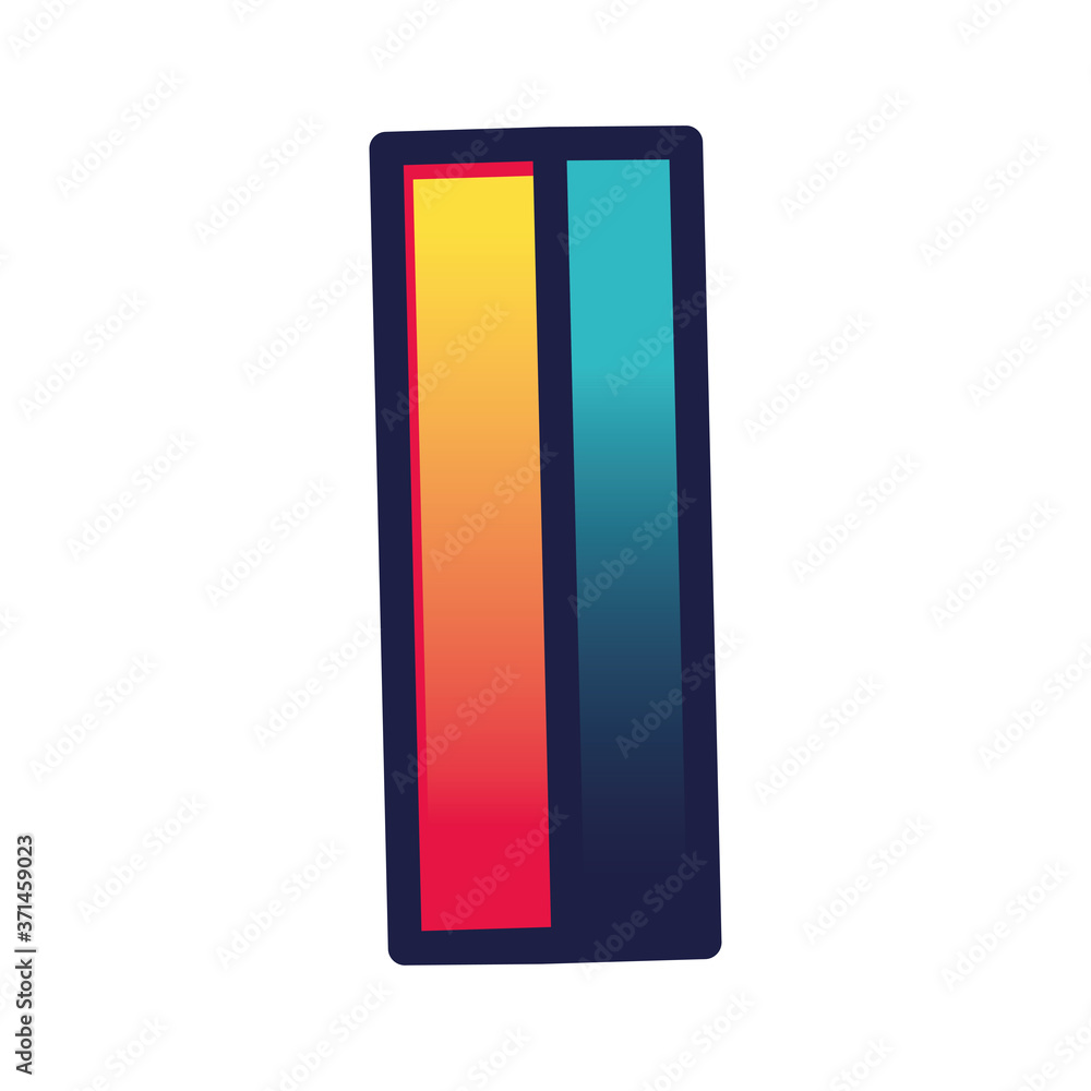3d i gradient letter design, lettering typography retro and comic theme Vector illustration 3d i gradient letter design, lettering typography retro and comic theme Vector illustration