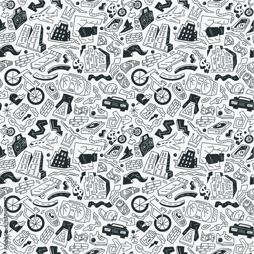 city life - seamless vector background