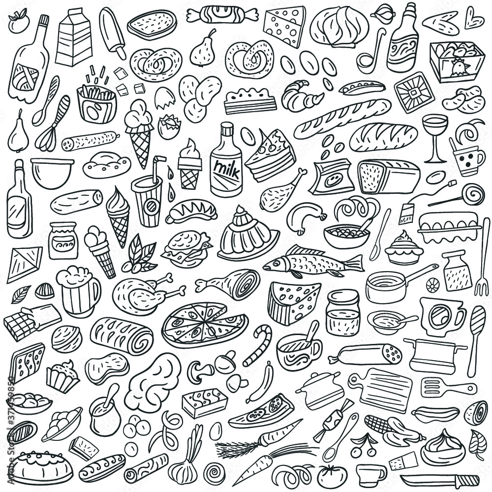 Food  , cookery - doodle set