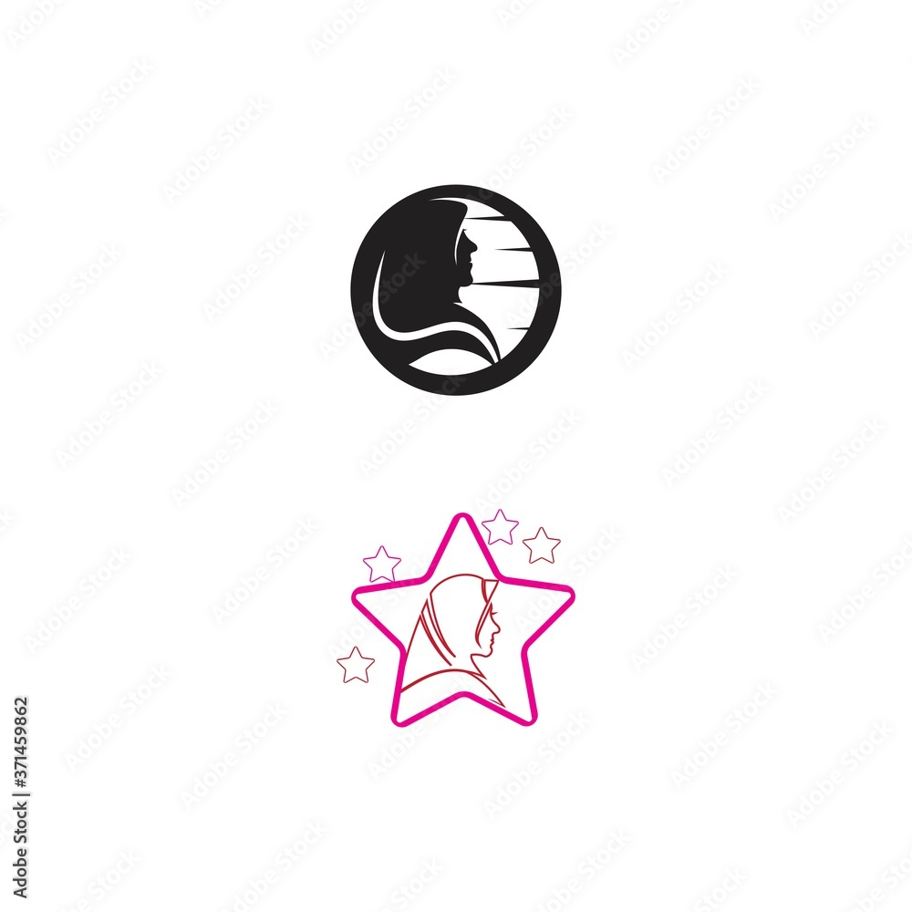 Fototapeta premium Muslimah hijab Logo template vector