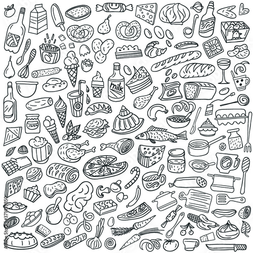 Food  , cookery - doodle set