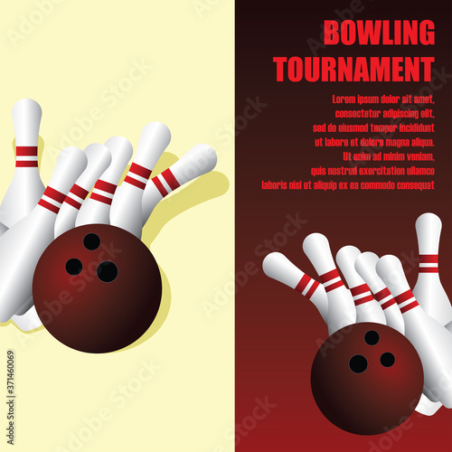 bowling banner for bowling tournament. vector illustration