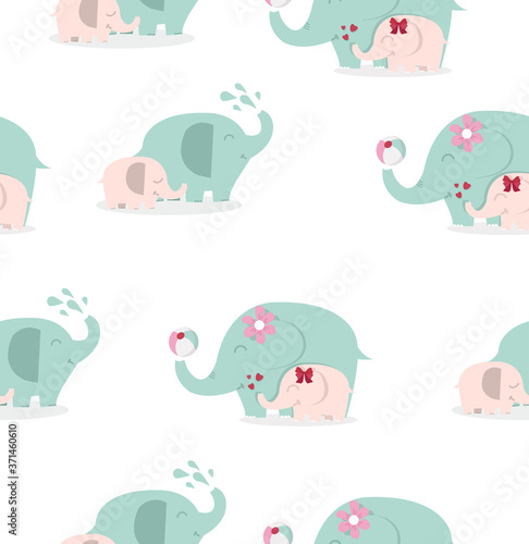 Photography Cute elephants illustration vector pattern
