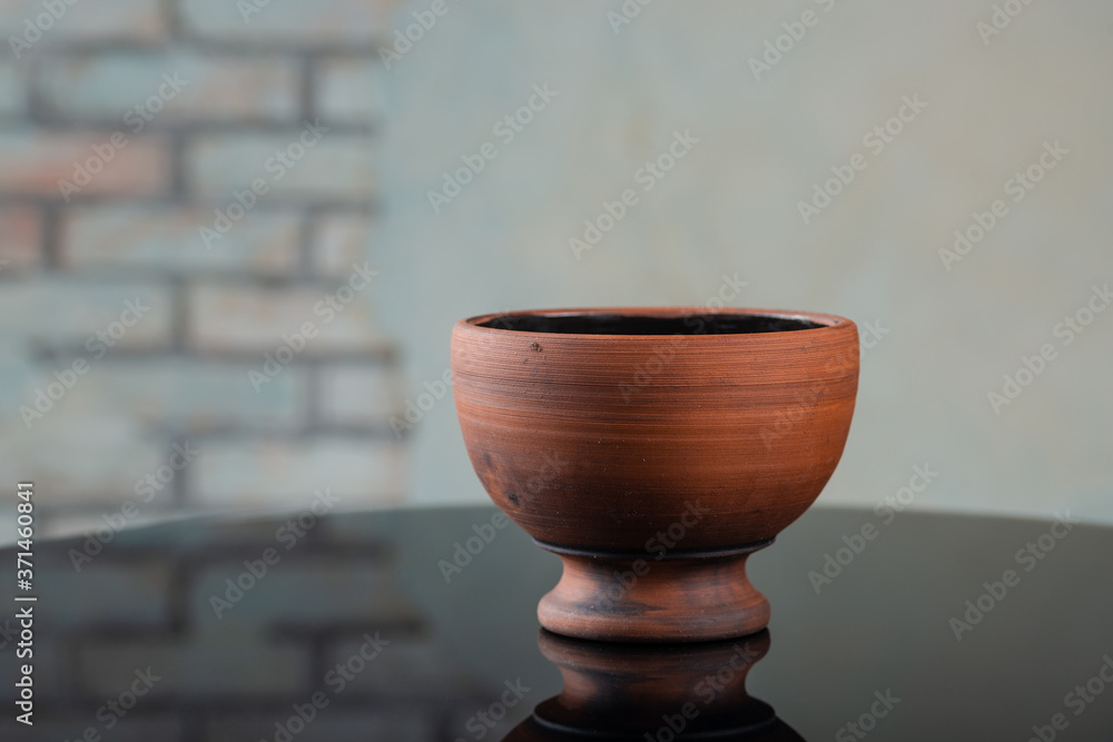 empty decorative bowl on table, close view, barbershop concept empty decorative bowl on table, close view, barbershop concept