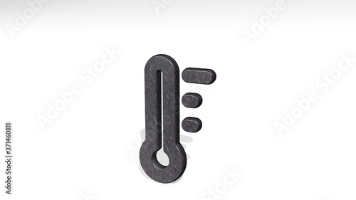 Принти на полотні TEMPERATURE THERMOMETER HIGH 3D icon standing on the floor - 3D illustration for