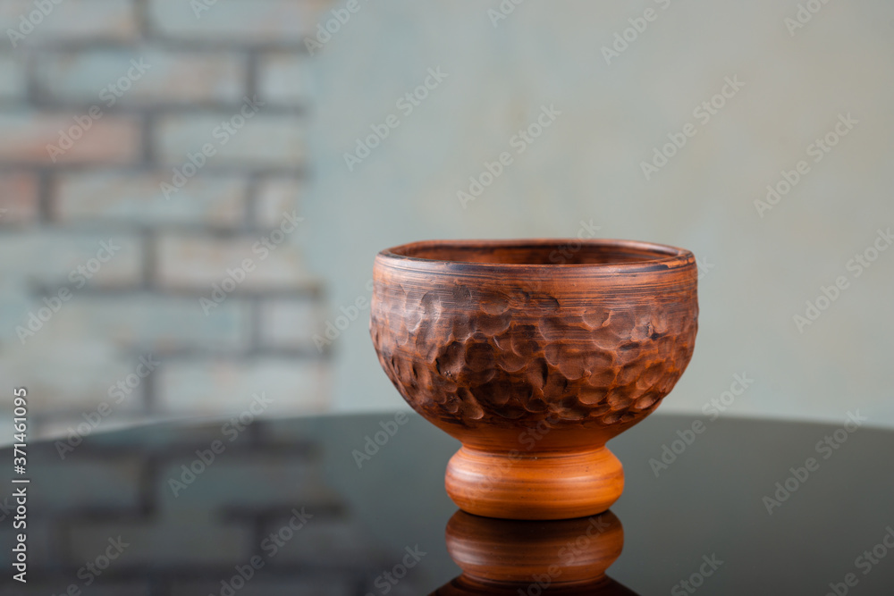 empty decorative bowl on table, close view, barbershop concept empty decorative bowl on table, close view, barbershop concept