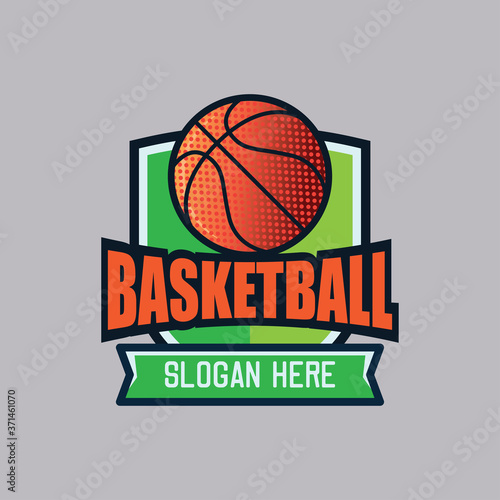 basket ball logo with text space for your slogan tag line, vector illustration