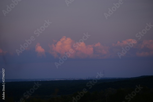 sunset landscape with colorfully clouds