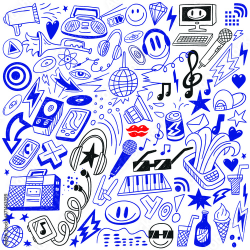 music party - doodles set