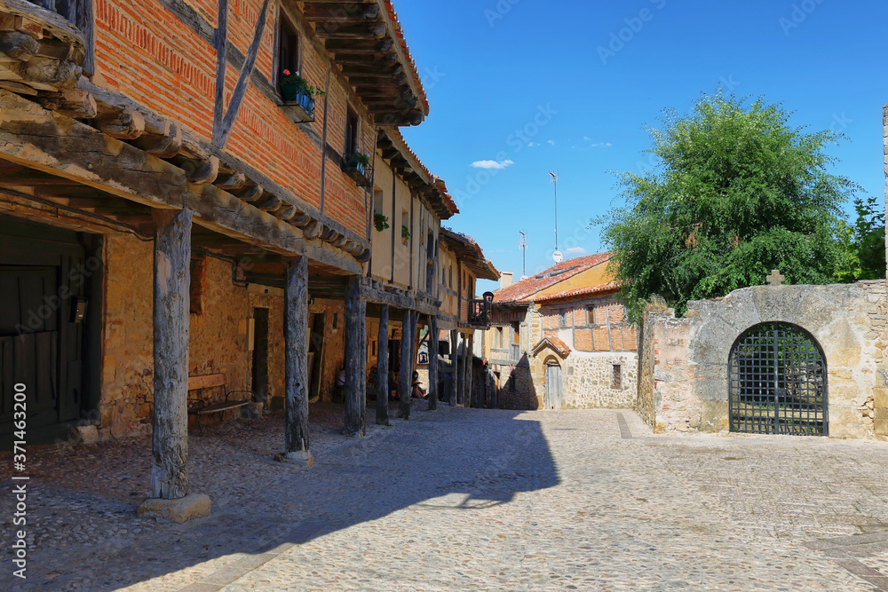 popular architecture in Calatañazor, town of Castilla, Spain,