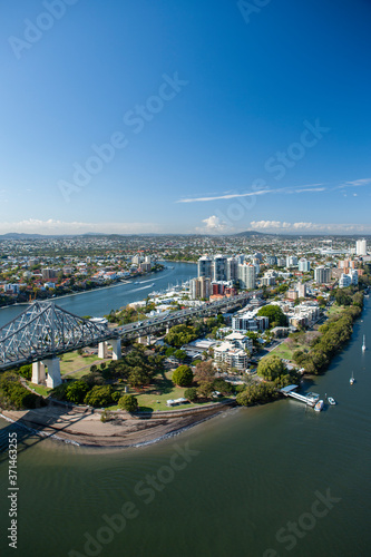 Wallpaper Mural Drone shot of Brisbane city Torontodigital.ca