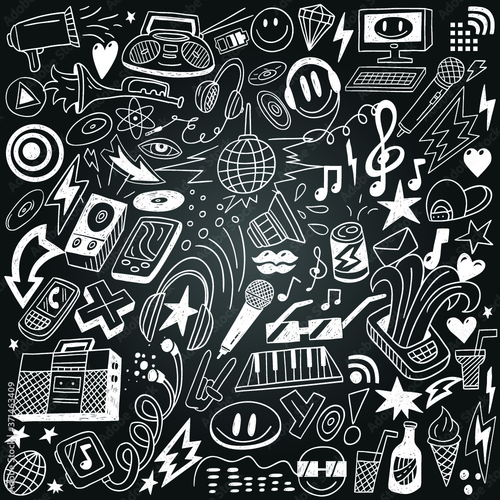 music party - doodles set music party - doodles set