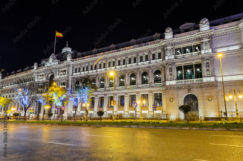 Madrid at night during the Christmas holidays