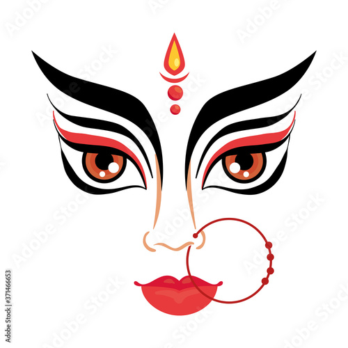 face of maa durga, isolated icon vector illustration design photo