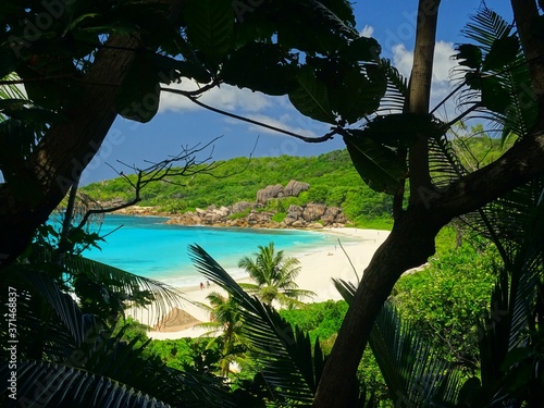 Seychelles, La Digue Island, Petite Anse beach