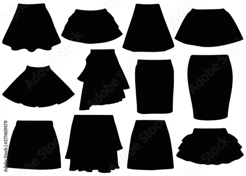 Short women's skirts in the set.