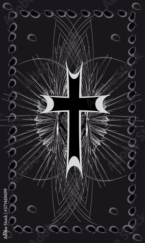 Tarot cards - back design. Cross of the Knights Templar