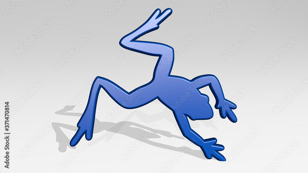 FROG 3D icon casting shadow - 3D illustration for animal and amphibian