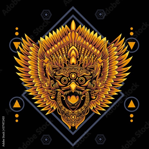 Jatayu culture mask illustration. perfect for t-shirt/apparel, merchandise, pin, etc