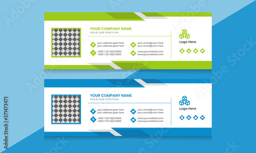 Email signature template with information for your business.