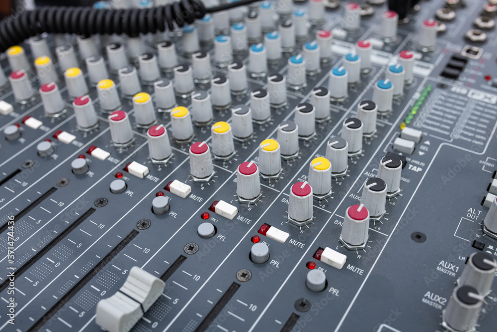 Fototapeta premium Sound music mixer control panel