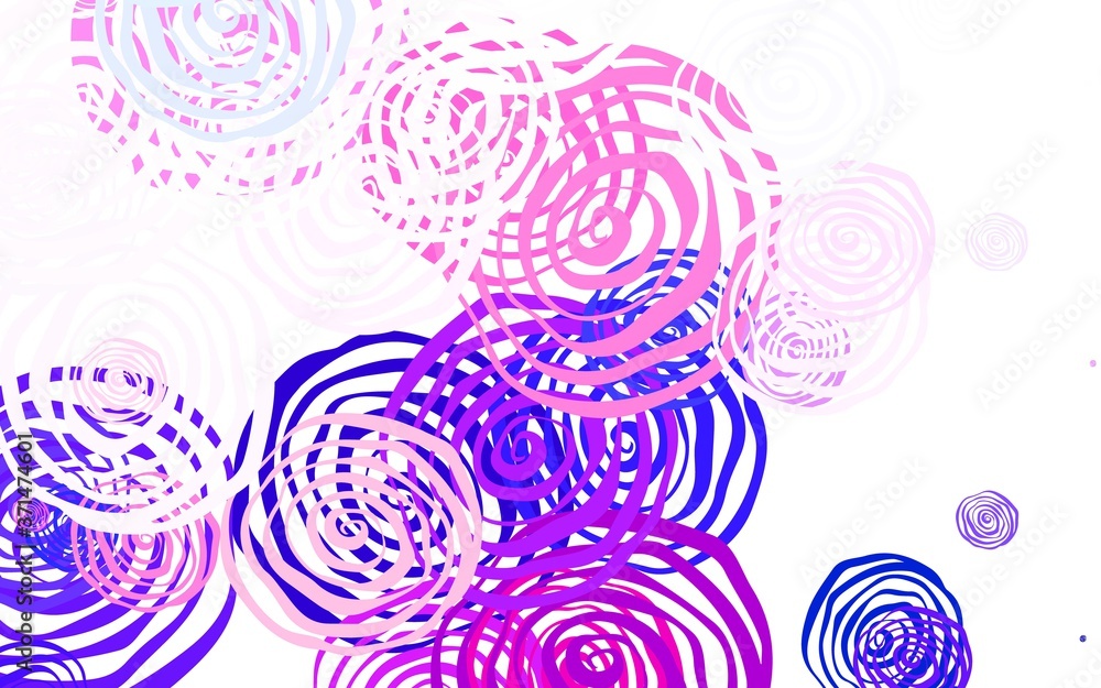 Light Pink, Red vector doodle texture with roses. Light Pink, Red vector doodle texture with roses.