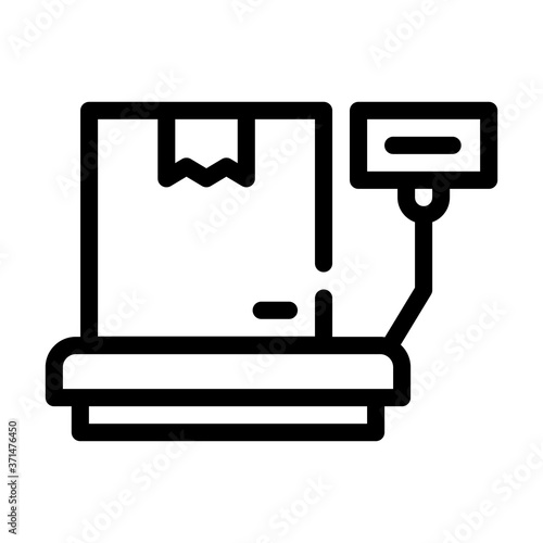 box weight line icon vector isolated illustration