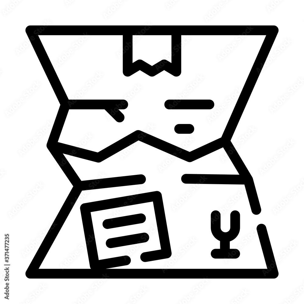 crashed damage box line icon vector illustration crashed damage box line icon vector illustration