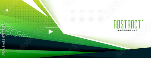 abstract green geometric memphic banner design