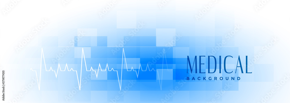 medial and healthcare wide blue banner design