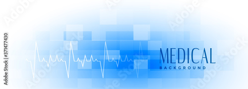 medial and healthcare wide blue banner design