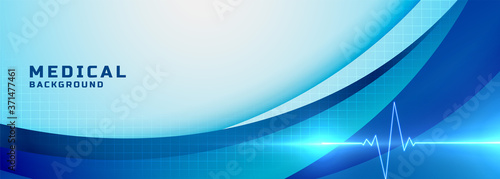 blue medical science and healthcare banner design