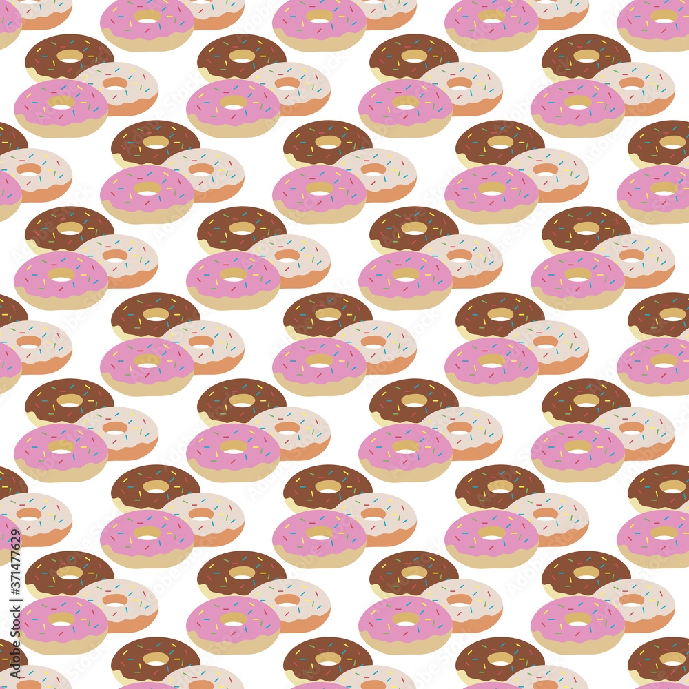 Vector Pattern Donut Food Sweet Doughnut Pastry Vector Pattern Donut Food Sweet Doughnut Pastry