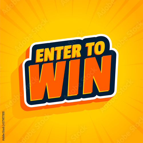 enter to win yellow sticker background design