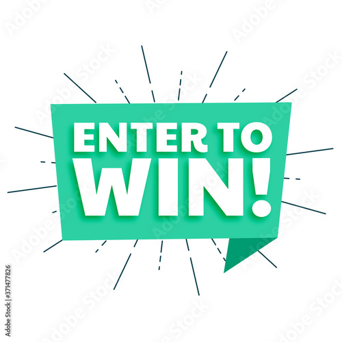 enter to win template in origami chat bubble style