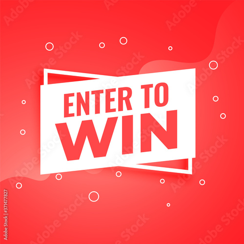 enter to win red background for promotion purpose