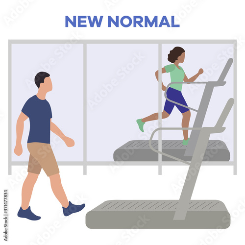 Open fitness center sport club People New normal