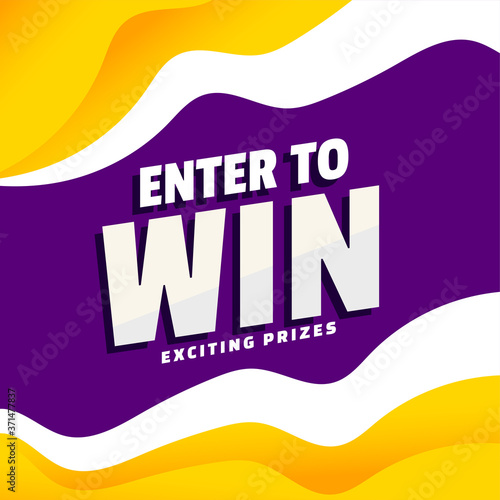 enter to win exciting prizes modern banner template design