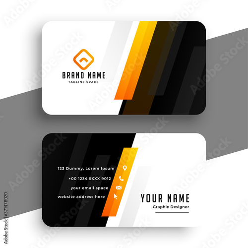 stylish yellow theme business card template design