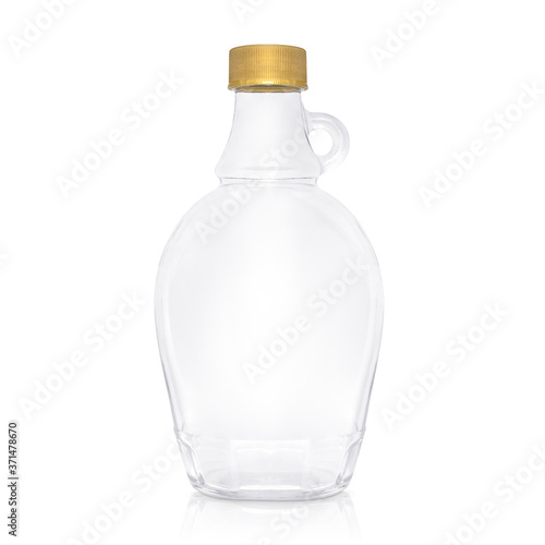 empty glass bottle isolated on white background