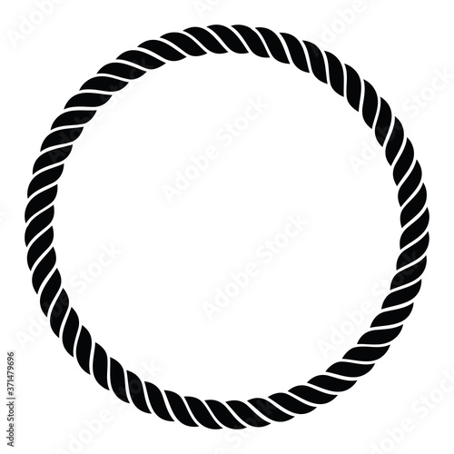 Single Rope Braided Twisted Line in a Perfect Circle Isolated Vector Illustration