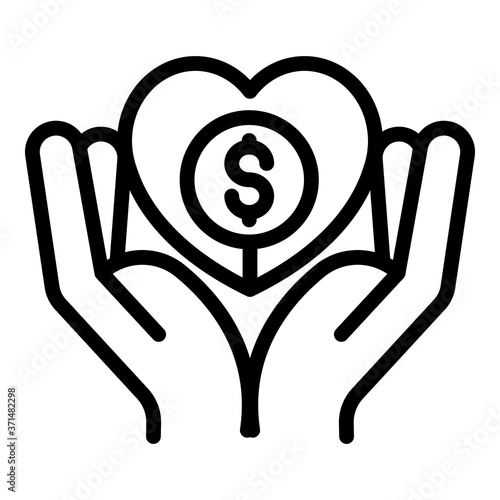 Care allowance money icon. Outline care allowance money vector icon for web design isolated on white background