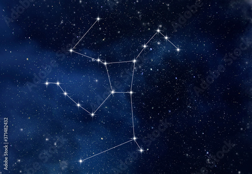 Hercules constellation in night starry sky photo