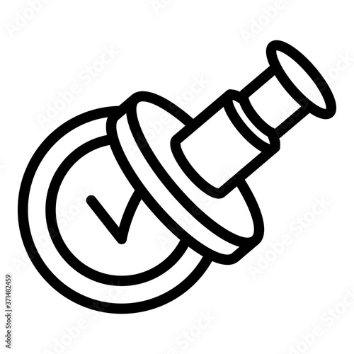 Approved stamp allowance icon. Outline approved stamp allowance vector icon for web design isolated on white background
