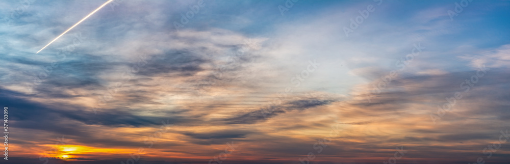 Fantastic soft clouds at sunrise, natural composition