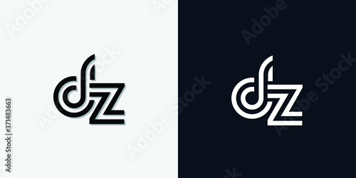 Modern Abstract Initial letter DZ logo. This icon incorporate with two abstract typeface in the creative way.It will be suitable for which company or brand name start those initial. photo